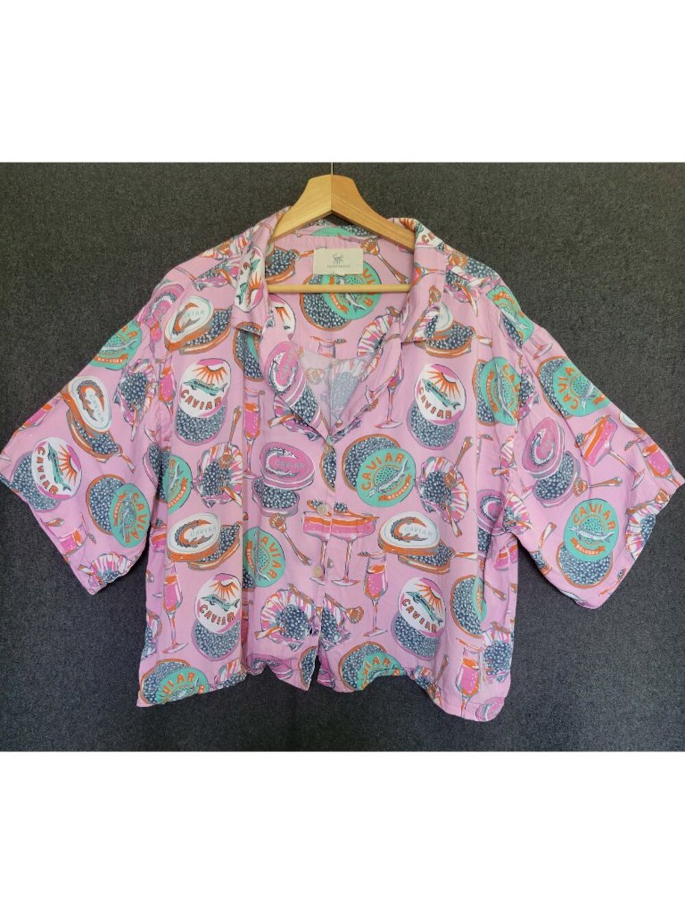 Printfresh Champagne & Caviar Pajama Shirt Women’s XL Top Only